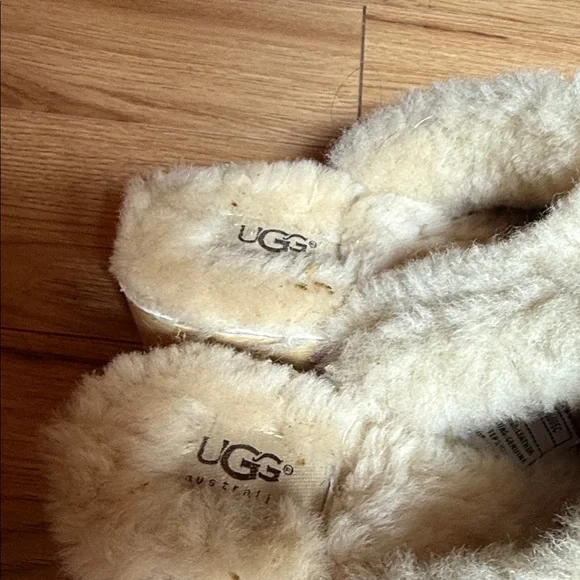 UGG Light Pink Shearling Clogs - Picture 2 of 6